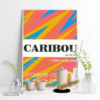Промо-плакат Caribou Gig Tour Кейтлин Аурелия Смит Художественная печать Настенная роспись Цветной абстрактный нерегулярный узор