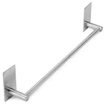 Promotion! Towel Bar 16-Inch Bathroom Self Adhesive Towel Holder Stick On Wall Stainless Steel Sticky Hanger серебряный