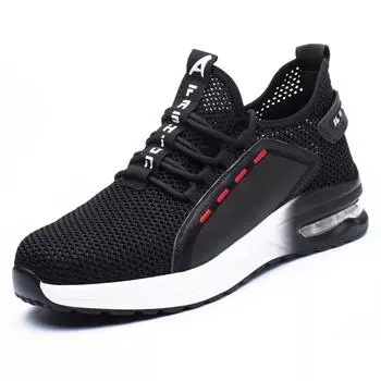 Промышленная дышащая кожаная защитная обувь от электростатического разряда с сетчатым верхом и защитой от ударов со стальным носком для мужчин. Рабочая обувь для чистых помещений 40 чёрный