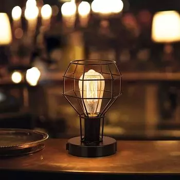 Промышленная настольная лампа Маленькая настольная лампа с USB-портом для зарядки Винтажная лампа с розеткой для спальни Гостиная Тумбочка 2 комплекта