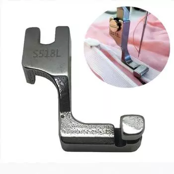 Промышленная швейная машина челночного стежка, плоская стальная односторонняя прижимная лапка для невидимой молнии