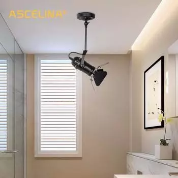 Промышленные потолочные светильники Винтажный ретро потолочный светильник в американском стиле лофт E27 для коридора, лестницы, ресторана, кафе, трековый светильник