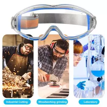 Промышленные защитные очки, противотуманные прозрачные линзы, удобные, надежные очки для защиты глаз чёрный