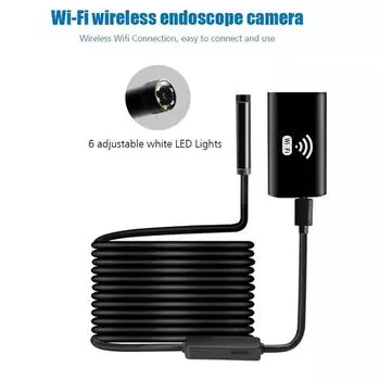 Промышленный эндоскоп WIFI HD720P 8MM с одной линзой, камера для осмотра трубопровода, бороскоп IP67, водонепроницаемый бороскоп