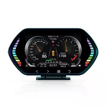 Промышленный автомобильный HUD-дисплей с OBDGPS. Четкий спидометр. Панель дисплея с сигнализацией о превышении скорости воды и масла.