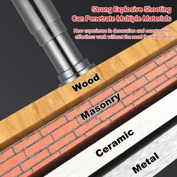 Промышленный бесшумный гвоздезабивной пистолет, наборы для гвоздей по бетону, 3-скоростная регулируемая ручная сталь чёрный