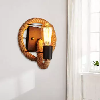 Промышленный настенный светильник Farmhouse Creative Unique (без лампочки E27) Лампа из пеньковой веревки Oval