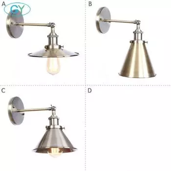 Промышленный настенный светильник Hardwire Antique Metal Shade с масляной бронзой для дома, ресторана, бара, кафе, клуба