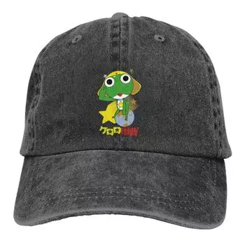 Промытая бейсболка унисекс с графическим рисунком, кепки Snapback для дальнобойщика, шляпа для папы, сержант-лягушка, Кероро, Gunso, кепки для гольфа с героями мультфильмов в стиле аниме One Size