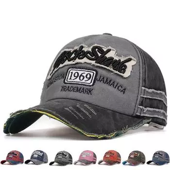 Промытая кепка, мужская модная бейсболка Snapback, мужская хлопковая спортивная кепка в стиле хип-хоп вино красного/синий