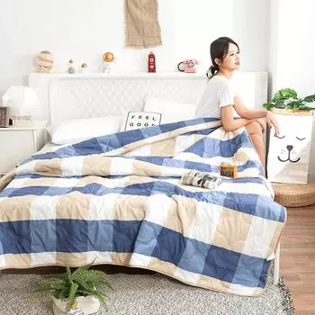 Промытое водой хлопковое одеяло с кондиционером, летнее прохладное одеяло, весеннее и осеннее одеяло, летнее профессиональное одеяло 100x150cm