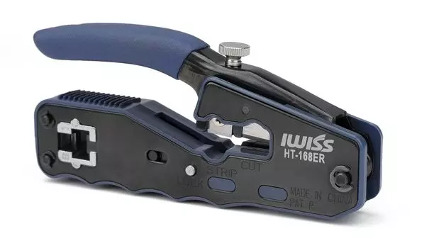 Проникающий модульный обжимной инструмент IWISS RJ45 Обжимной инструмент CAT6A CAT6 CAT5E совместимый HT-168ER