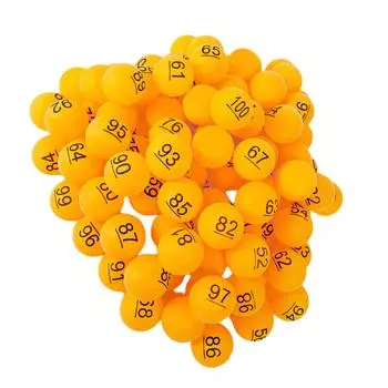 Пронумерованные шарики для пинг-понга Цифровые Интересные игровые шарики Забавные лотерейные шарики для семейных посиделок 100 оранжевый