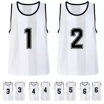 Пронумерованный номерной знак, форма для команды по номерам, виды спорта, виды спорта, местное самоуправление, один размер, набор из 6 [Matunoki] нагрудники, жилет, номер, жилет, сетка, для взрослых, белый