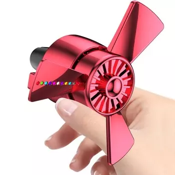 Пропеллерные автомобильные освежители воздуха со светодиодной подсветкой Автомобильный вращающийся пропеллерный вентилятор для воздухозаборника Освежитель воздуха Клипсы для вентиляционных отверстий Essential Perfume белый