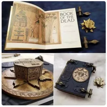 PropMagic Book Prop Книга Мертвых Книга Живых Древний Египет Изделия ручной работы из смолы Украшения Пасхальное украшение Домашний декор чёрный