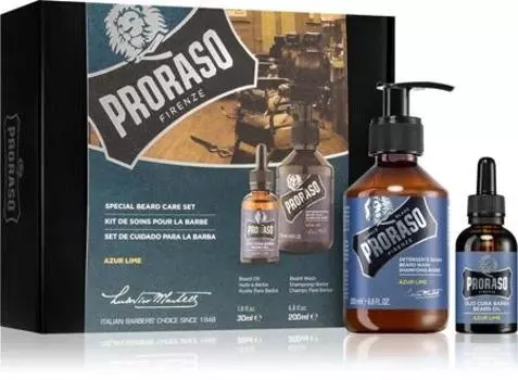 PRORASO Оригинальный набор для бороды, подарочная коробка для мужской бороды Azur Lime TU прозрачный