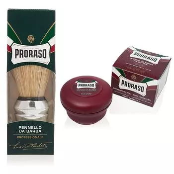 PRORASO Помазок для бритья Мыло для бритья Пенящаяся помазок Бритва из свиной шерсти Сделано в Италии и (Нориш) 100%