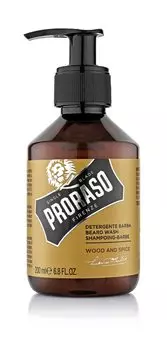 PRORASO PRORASO Beard Shampoo Wood Spice Beard Shampoo Shaving Aftershave Skin Care Made in Italy 200mL 200ml & (x 1)