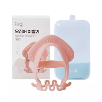 Прорезыватель для зубов Fergie Squid, прорезыватель для зубов + чехол, пастельно-розовый, 1 шт., корейские детские товары
