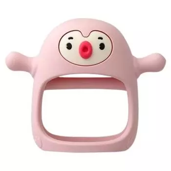 Прорезыватель для зубов Little Life Smiley Mia в форме пингвина, 10 x 12 см, нежно-розовый, 1 шт., корейские детские товары