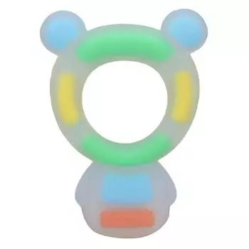 Прорезыватель для зубов с изображением медведя из мультфильма, мягкая силиконовая текстура, не содержит бисфенол-А, игрушка для прорезывания зубов для младенцев 0?6-месячные дети синий