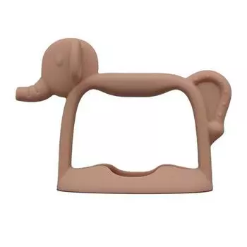 Прорезыватель для зубов TGM Platinum Silicone Elephant Wrist Teether + Case, Основной продукт, Шоколад (Прорезыватель), Корейские детские товары