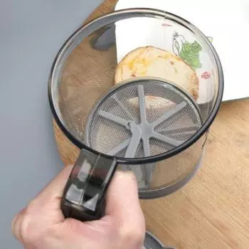 Просеиватель для муки, мелкоячеистое сито для выпечки, эргономичная ручка, сито для муки, инструмент для выпечки сахара, какао-порошка A