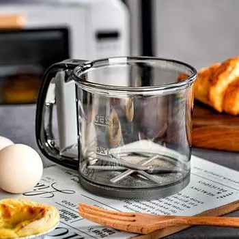 Просеиватель для муки, мелкоячеистое сито для выпечки, эргономичная ручка, сито для муки, инструмент для выпечки сахара, какао-порошка