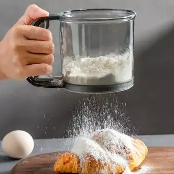 Просеиватель для муки, мелкоячеистое сито для выпечки, эргономичная ручка, сито для муки, инструмент для выпечки сахара, какао-порошка A