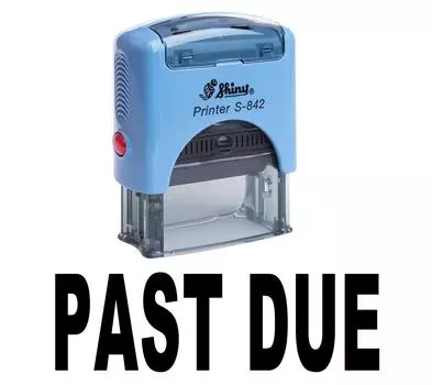 ПРОШЕДШИЙ СРОК Самостоятельная чернильная резиновая печать Офисная стационарная изготовленная на заказ блестящая печать Impression Area 14 mm x 38 mm чёрный