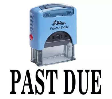 ПРОШЕДШИЙ СРОК Самостоятельная чернильная резиновая печать на заказ Блестящая офисная стационарная печать Impression Area 14 mm x 38 mm красный