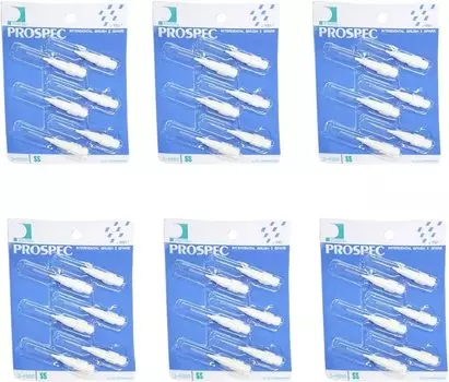 Prospec Interdental Brush 2 Spare Brushes Only 6 Pieces x 6 Pack SS White