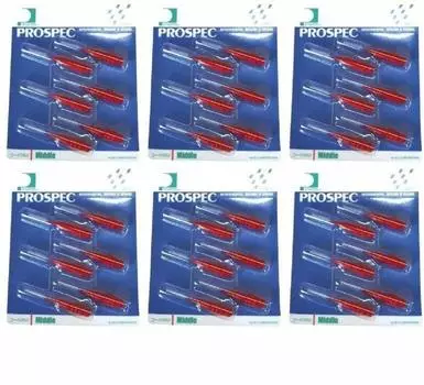 Prospec Interdental Brush 2 запасные щетки, только 6 шт. x 6 шт. в упаковке M, красные