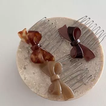 Простая ацетатная расческа-бантик для волос с зажимом DIY Аксессуары для волос Принадлежности для волос Милая расческа-бантик для волос с зажимом Ацетатная расческа-бантик