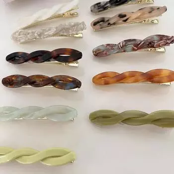 Простая ацетатная заколка в виде утконоса, темпераментная, милая, с поворотом, боковая заколка, заколка для челки, сломанная шпилька, головной убор для девочек