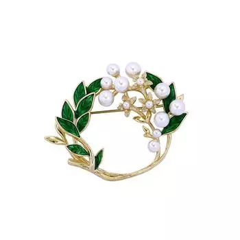 Простая атмосферная брошь с жасмином, женский свежий нишевый дизайн, костюм с цветочным принтом на груди, пальто. золотистый