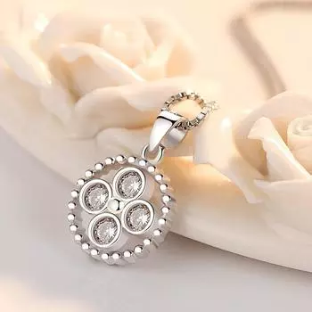 Простая атмосферная подвеска, посеребренное ожерелье, круглая подвеска с цирконием, женская версия ювелирного изделия The Item.