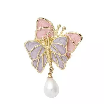 Простая бабочка из жемчуга сплава бабочка из жемчуга сладкий ветер брошь шарф аксессуары значок