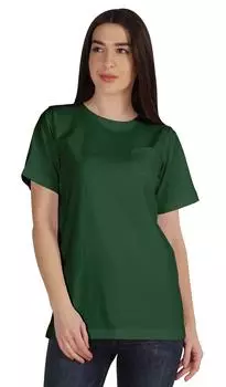 Простая базовая футболка Inkmeso с накладным карманом и круглым вырезом, длинная футболка для 3XL темно-зеленого