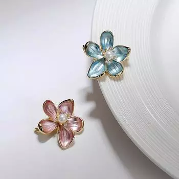 Простая брошь «Бегония» в виде темперамента, женская изысканная брошь с жемчугом, элегантная брошь в виде цветка, аксессуары для костюма