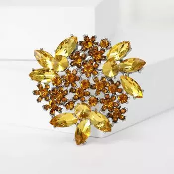 Простая брошь «Холодный ветер», сплав, инкрустированный бриллиантами цветок, модная брошь, пряжка для свитера, темпераментная шаль