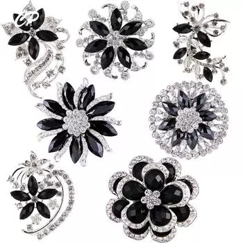 Простая брошь из сплава со стразами, аксессуары для одежды, корсаж, антибликовая пряжка, брошь, свадебные аксессуары