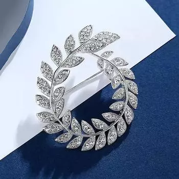 Простая брошь «Оливковая ветвь», брошь «Anti-Light» высшего качества, аксессуары для корсажа с бриллиантами высшего качества