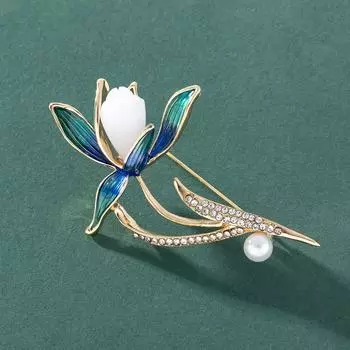 Простая брошь с синим цветком, женская брошь унисекс из сплава, эмали, высококачественная элегантная простая брошь серии растений, подарки PD1377 синий