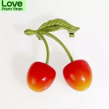 Простая брошь Темперамент Элегантный вишневый букет булавка женские аксессуары шелковый шарф пряжка