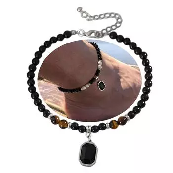 Простая цепочка на ногу из бисера, нежный кулон из камня, браслет на ногу, браслет с орнаментом, браслет на щиколотку для женщин и девочек A