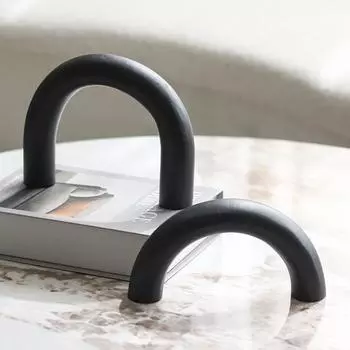 Простая черная матовая арка геометрический орнамент модель комнаты офис продаж кабинет тумба под телевизор абстрактный декор