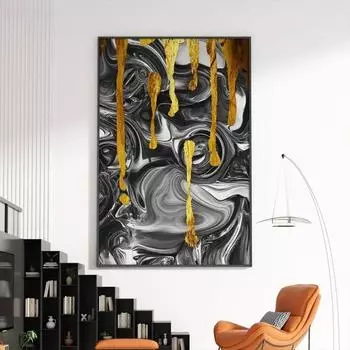 Простая черно-белая абстрактная живопись для гостиной, настенная живопись, постер, украшение для стен, украшение для дома 20x30cm no frame серый