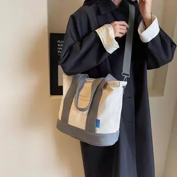 Простая цветная сумка через плечо, большая вместительная сумка через плечо, женская повседневная сумка и кошелек